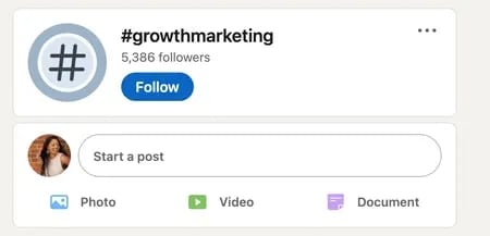 成長マーケティングのための Linkedin ハッシュタグの例