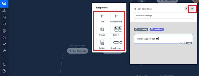 Aggiungi una risposta del bot Add a bot response
