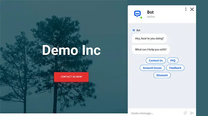 Anteprima di Chatbot Chatbot preview