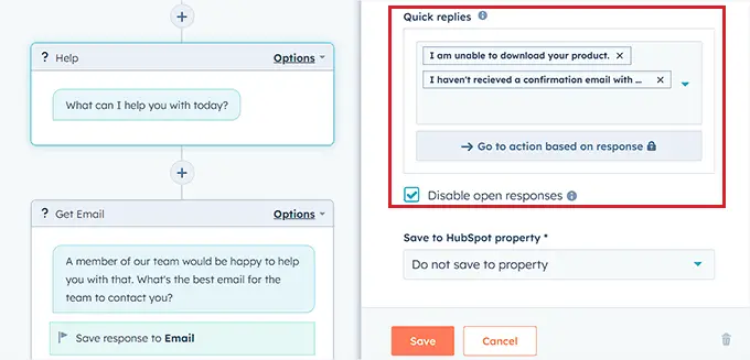 Aggiungi risposte rapide ai clienti Add customer quick replies