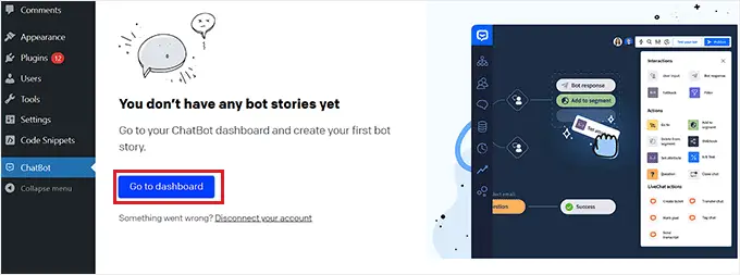 Fare clic sul pulsante Vai alla dashboard Click the Go to dashboard button