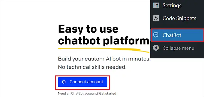 Fare clic sul pulsante Connetti all'account Click Connect to account button