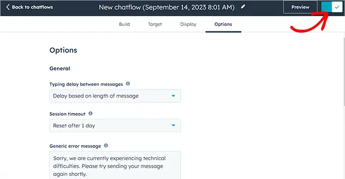 Salva il chatbot di HubSpot Save HubSpot chatbot