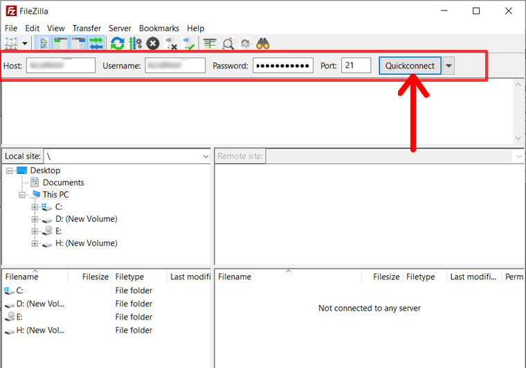 Menghubungkan cPanel dengan FileZilla
