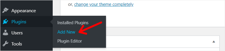 Opsi 'Tambahkan Plugin Baru' di WordPress
