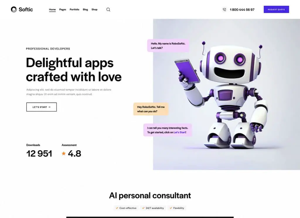 Softic - موضوع WordPress للبرامج والتطبيقات SAAS