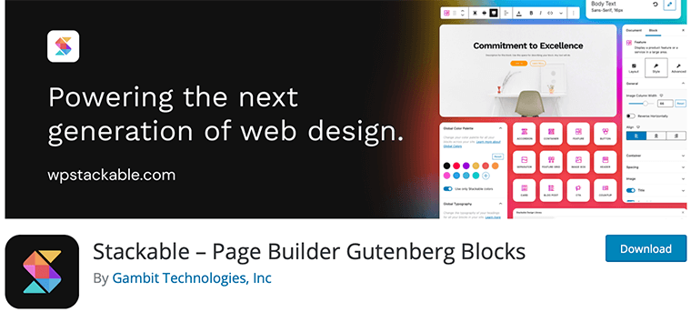 可堆疊的 WordPress Gutenberg 塊插件