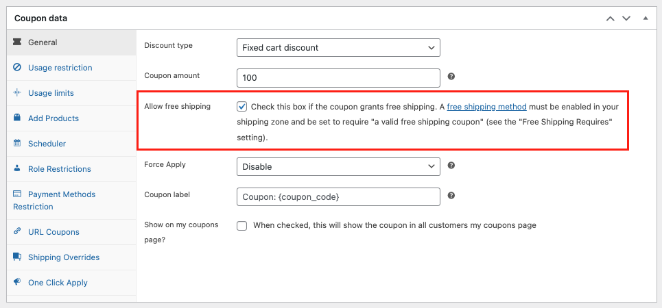 Скриншот-16.09.2023-at-93150-PM — Расширенные купоны Enable "allow free shipping" option