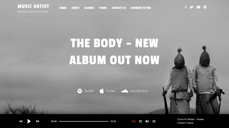 음악 아티스트 WordPress 테마 무료