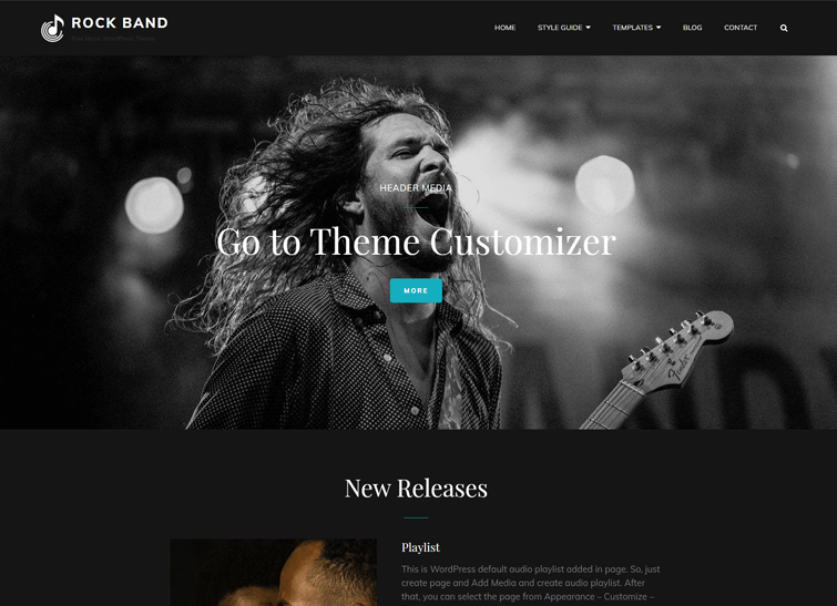 내 음악 밴드 무료 WP 테마