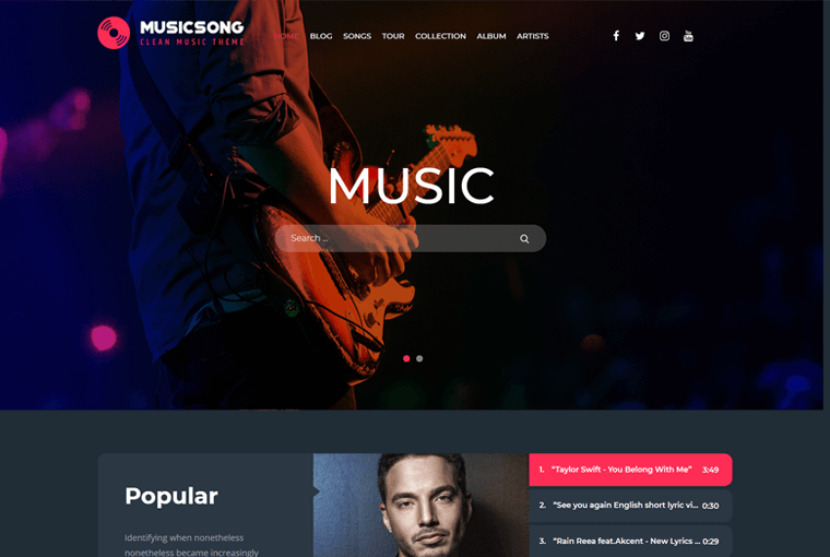 Musicsong WordPress 테마