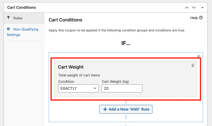 لقطة الشاشة-2023-09-25-at-51351-AM - كوبونات متقدمة Setting up the Cart Weight condition