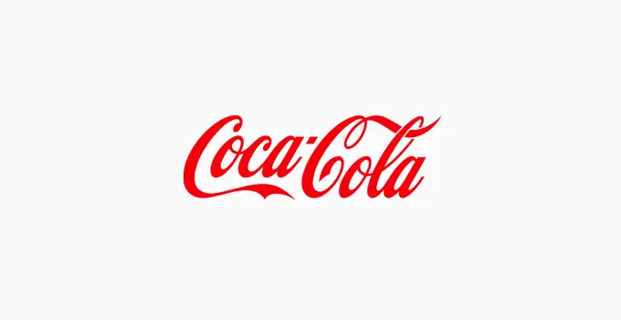 El logotipo icónico de Coca Cola es un ejemplo clásico de logotipo de marca denominativa. Coca-Cola logo