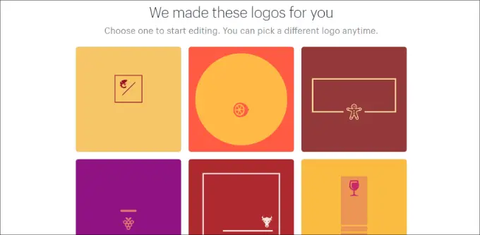Muestras de logotipos Choose a logo to edit