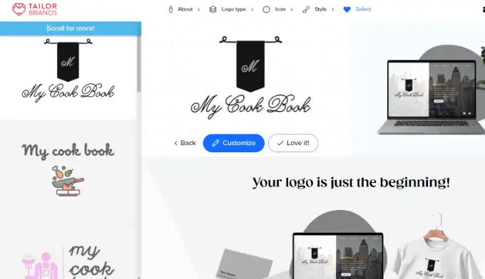 Logotipos creados por Tailor Brands Love it or customize your logo