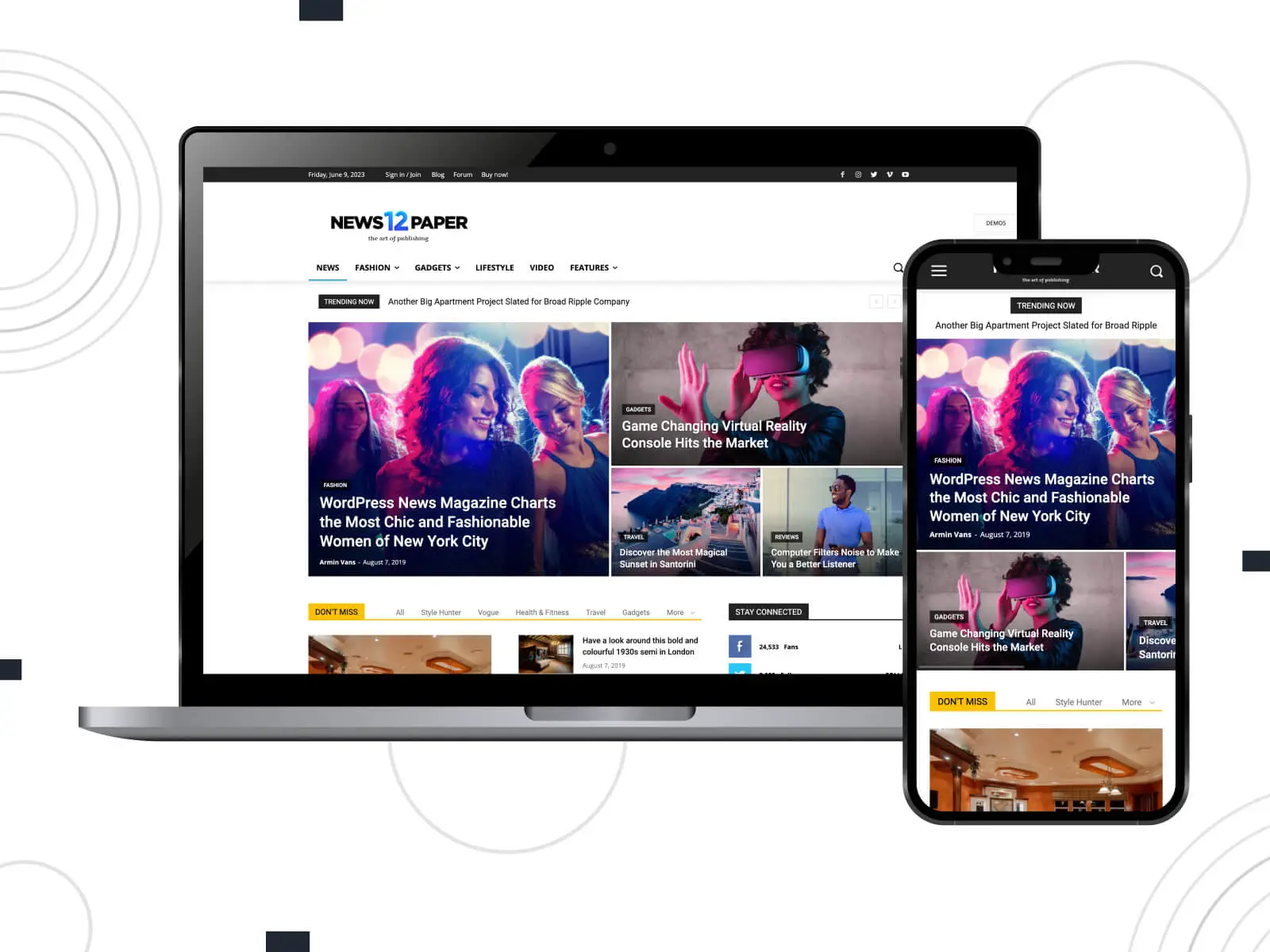 لقطة من الجريدة - سمة WordPress خفيفة ورائعة ومعززة للأداء للمواقع السريعة باللون الرمادي والغينسبورو ومجموعة الألوان الزرقاء.
