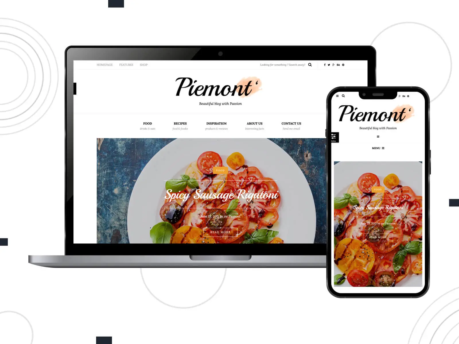 صورة Piemont - سمة WordPress المضيئة والرائعة والمحسّنة لسرعة الموقع للمحترفين باللون الأحمر الهندي والسيينا والبني.