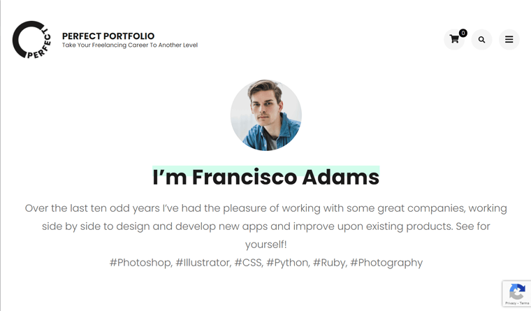 Tema WordPress de Portfólio Perfeito