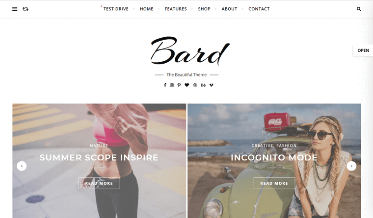 Tema de blog WordPress gratuito Bard