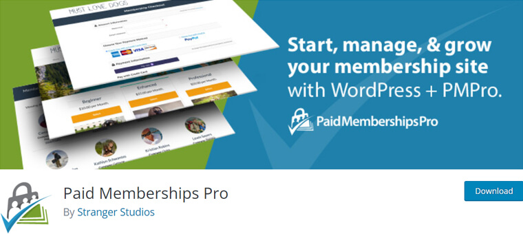 用於 WordPress 會員網站的付費 Memebrships Pro 插件