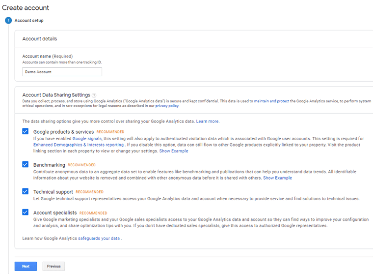 계정 이름 설정