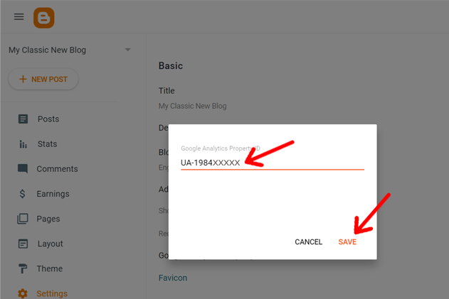 Blogger에 G Analytics 추적 ID 추가