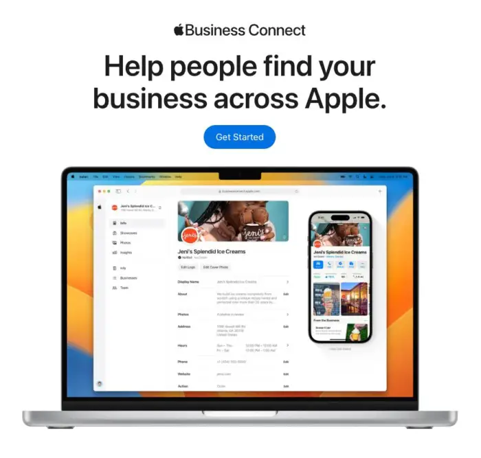 O que é o Apple Business Connect.