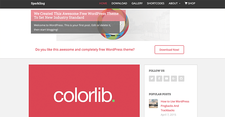Sparkling - 최고의 무료 SEO 최적화 WordPress 테마