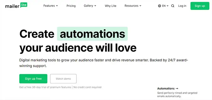 邮件精简版 MailerLite