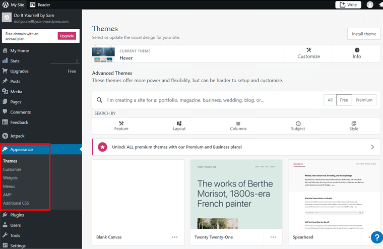 Temas no WordPress.com