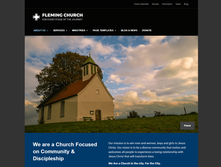 Tema WordPress Gereja Gratis Milton Lite