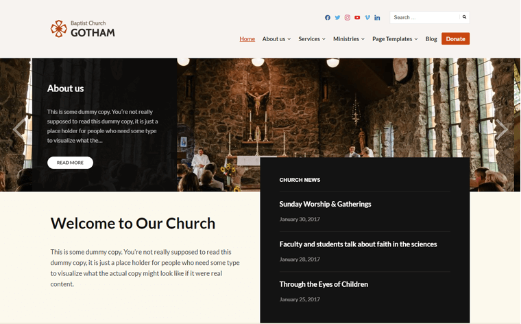Tema WordPress Gereja Iman