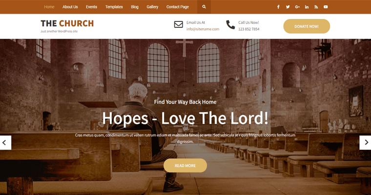 Tema WordPress Gratis Gereja Lite