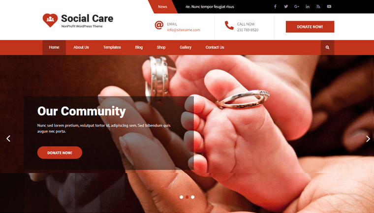 Tema WordPress Gratis Social Care Lite