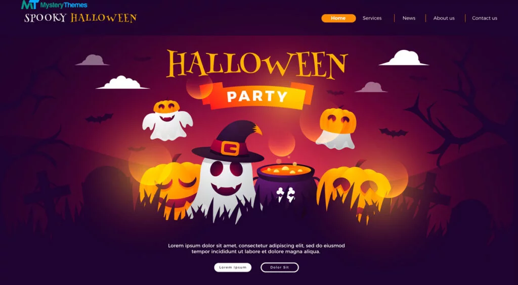 Ilustrasi Halaman Arahan Halloween Halloween Promotional Ideas: Landing page Illustrations