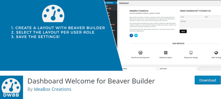 Beaver Builder용 대시보드 시작
