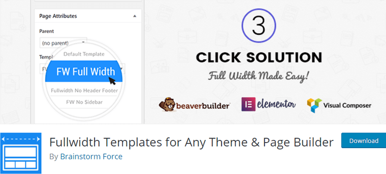 Beaver Builder용 전체 너비 템플릿