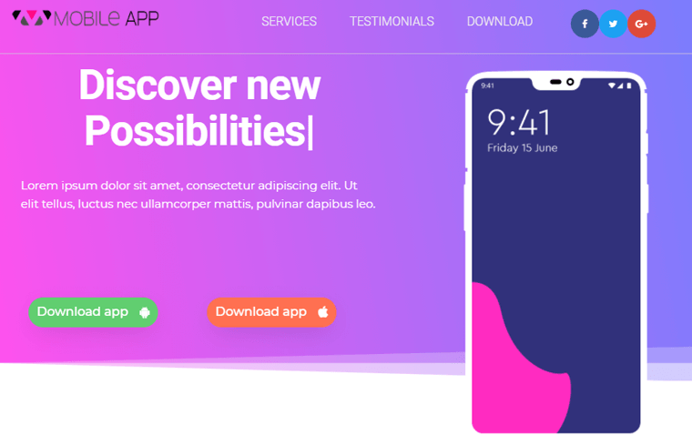 Futurio 登陸頁面主題