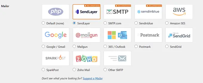選擇郵寄程序 Choose a mailer