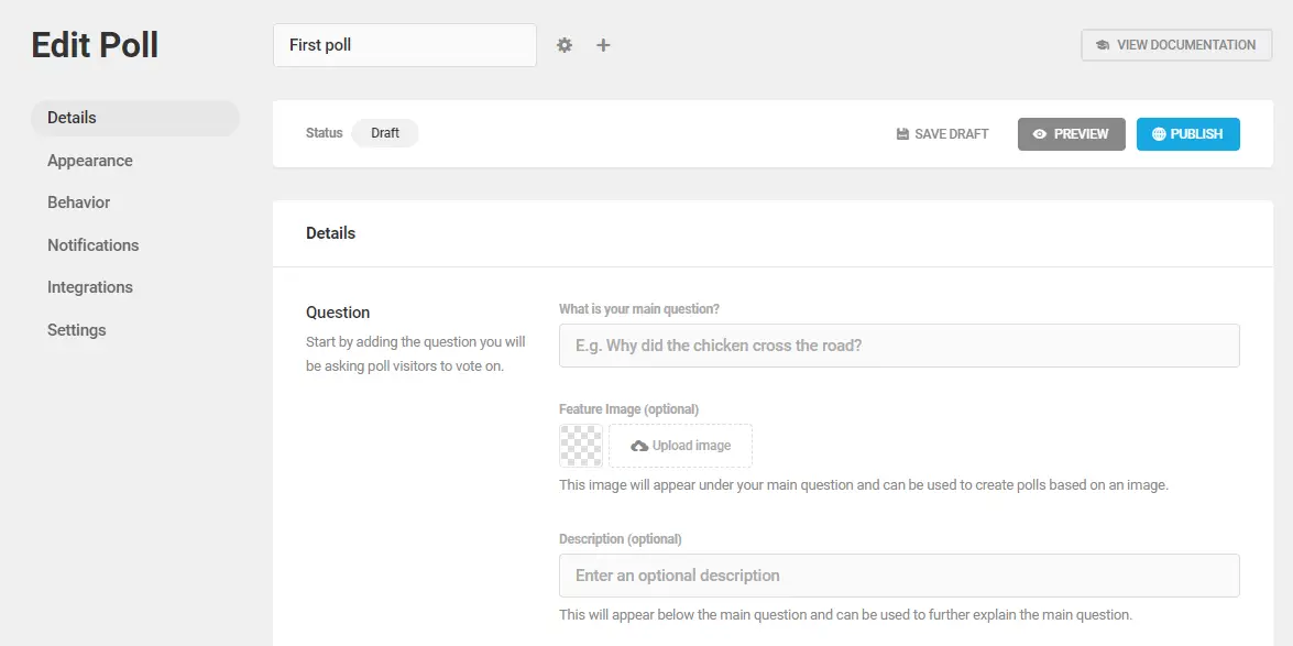 Plugin per sondaggi WordPress Forminator.