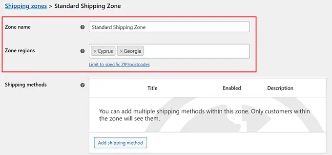 เพิ่มชื่อโซนและภูมิภาค Add zone name and regions