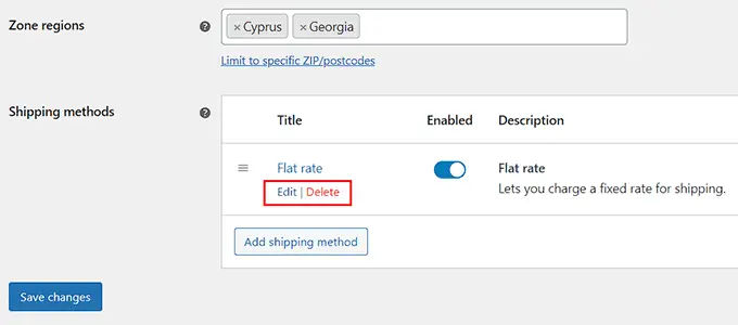 แก้ไขวิธีการจัดส่ง Edit shipping method
