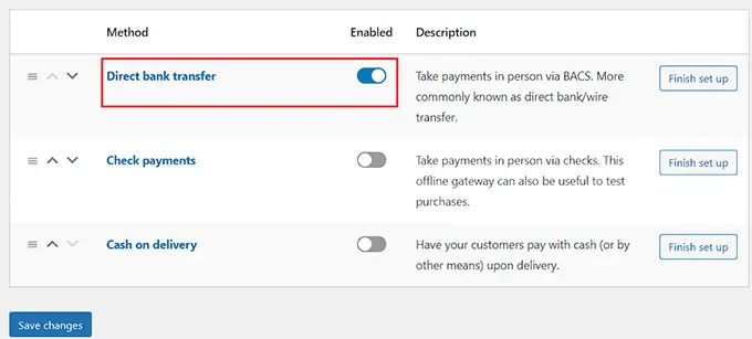 เปิดใช้งานวิธีการชำระเงิน Activate payment method