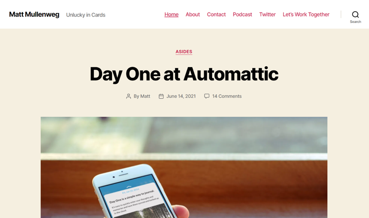 Contoh Situs Web Pribadi Matt Mullenweg
