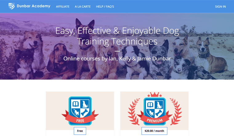 Contoh Situs Web Keanggotaan Akademi Dunbar