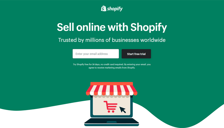 Contoh Situs Web Halaman Arahan Shopify