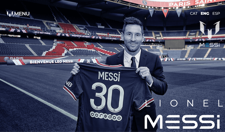 Contoh Website Portofolio Messi - Jenis Website