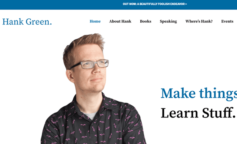 Hank-Green-Website 개인 이력서 웹사이트