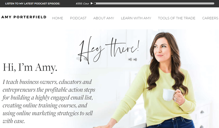 Amy-potterfield-Website 아름다운 개인 웹사이트