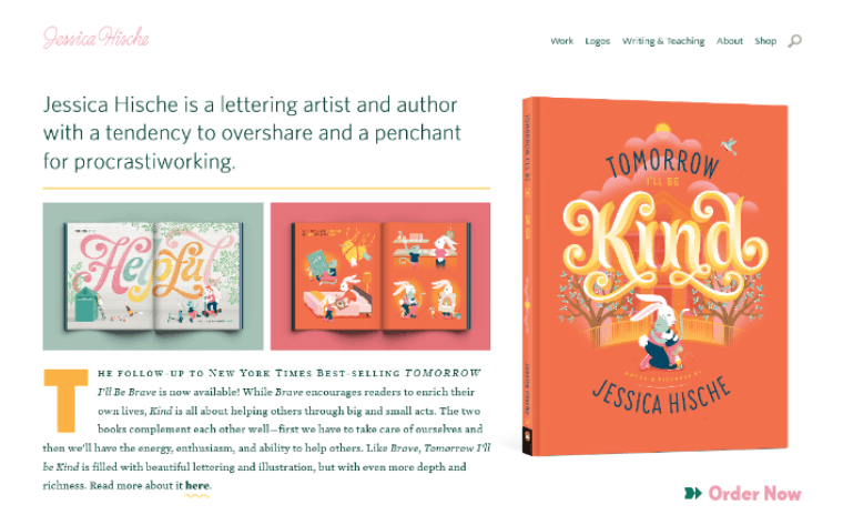 Jessica-Hische-Website 개인 포트폴리오 웹사이트